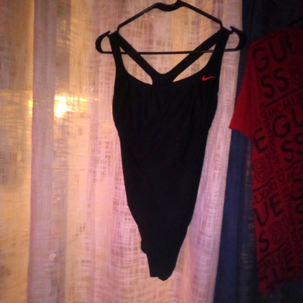 Nike black and coral bathing suit